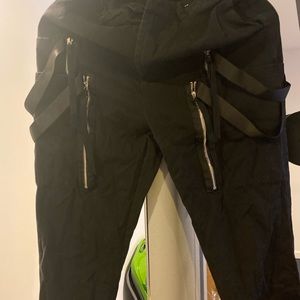 Fashion nova strap cargo black pants